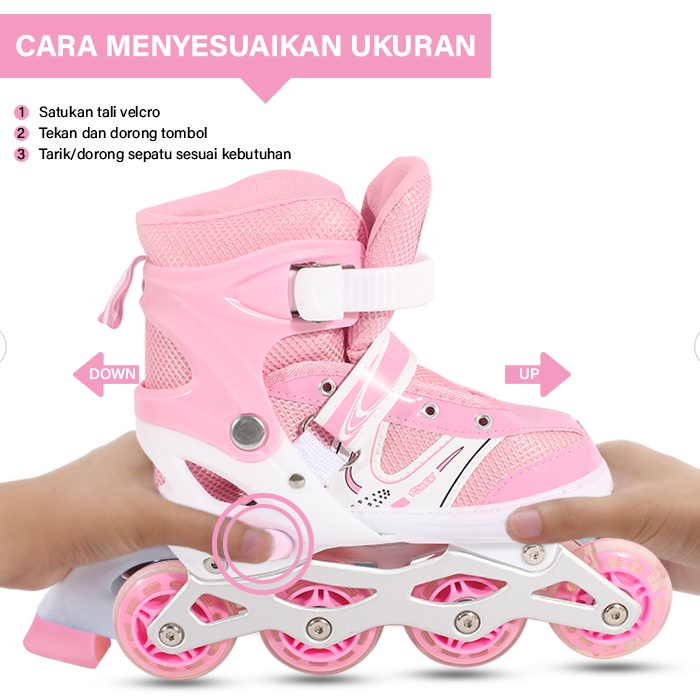 Sepatu Roda Bajaj / Inline Skate Power + Dekker Set FREE  KUNCI