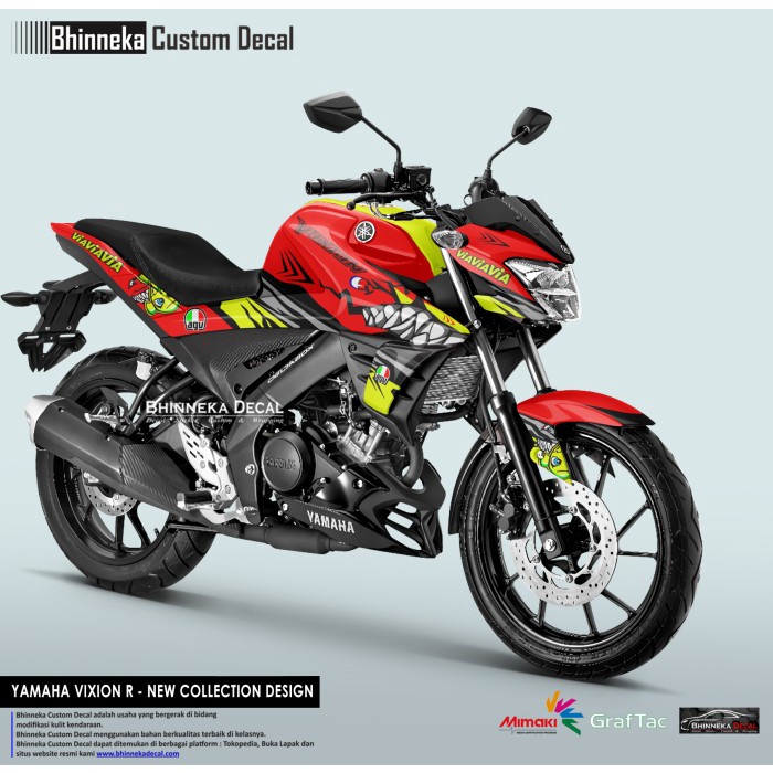 DECAL STICKER YAMAHA VIXION R SHARK RED