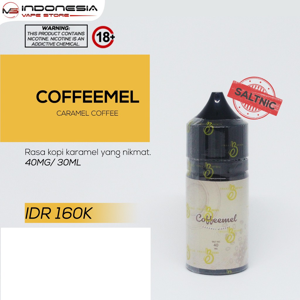 Liquid Coffeemel Salt Coffee Caramel 40mg 30ml Bercukai Shopee