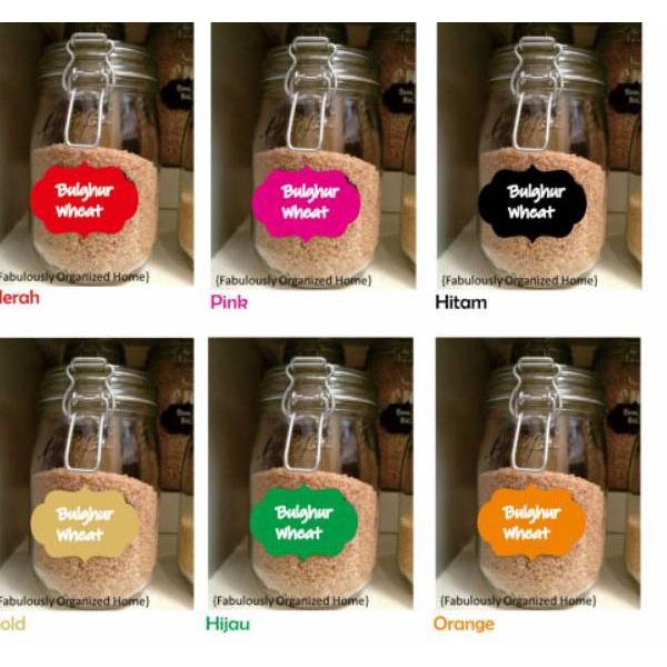 

D7Q '' Stiker Label Bumbu Dapur /Organizer/ Pantry Waterproof + Spidol/Kitchen Seasoning Label Stick