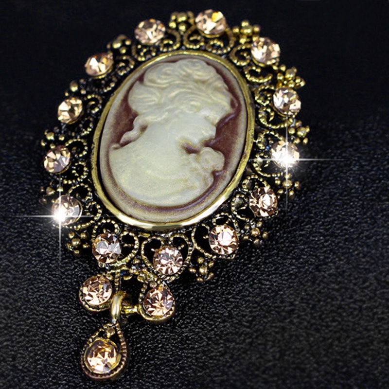 SIY  Lady Vintage Cameo Victorian Style Wedding Party Women Pendant Brooch Pin