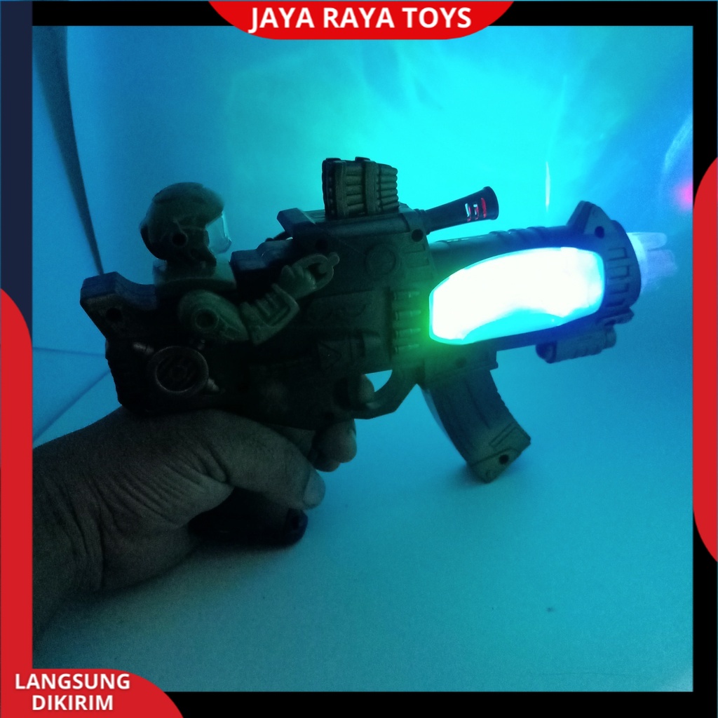 Mainan Anak Pistol Tembakan Laser Baterai LED / Mainan Tembak Nyala Lampu Dan Musik Terbaru