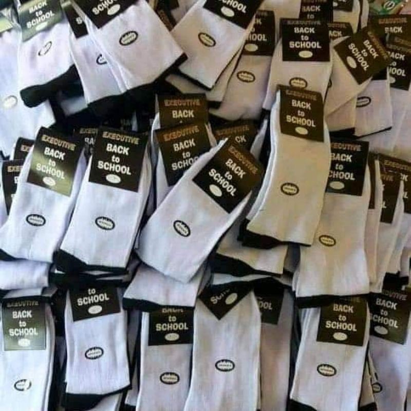 kaos kaki sekolah SMP 12 pasang hitam putih