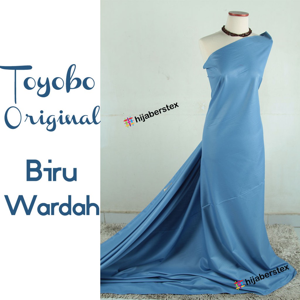 1/2 Meter Kain TOYOBO ORIGINAL Biru Wardah (ecer warna)