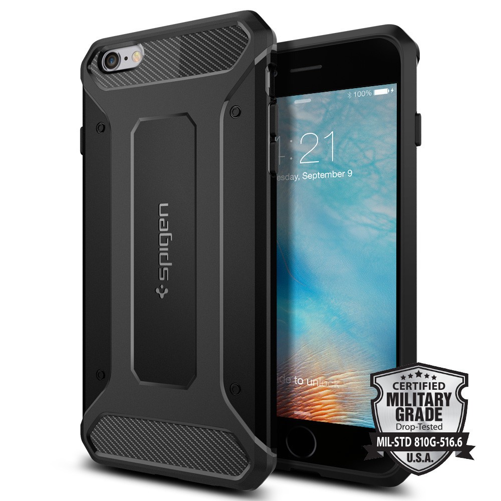 DISKON SPIGEN IPHONE 6 PLUS / 6S PLUS CASE RUGGED CAPSULE BLACK