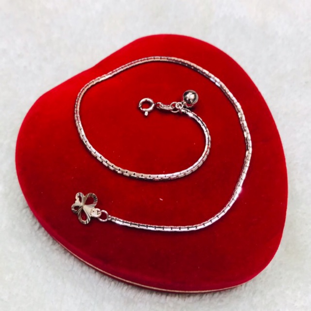 Gelang kaki italy santa silver925/ lapis emas putih asli/GK001