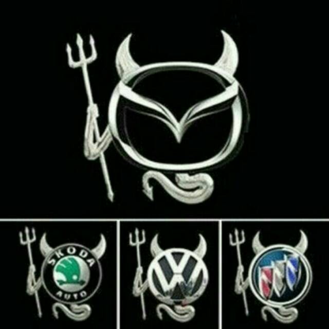 Stiker import mobil 3d devil sticker iblis emblem motor