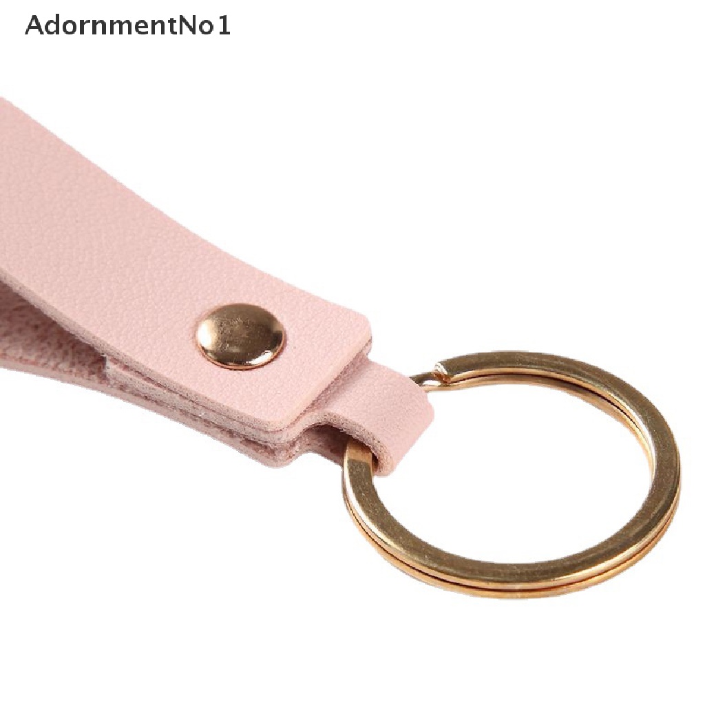 (AdornmentNo1) Gantungan Kunci Tali Lanyard Bahan Kulit PU Gaya Casual