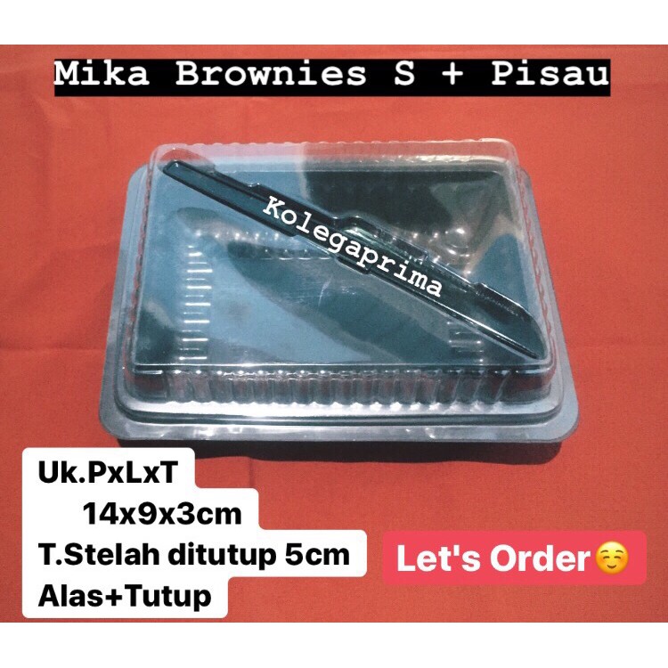 MIKA BROWNIES SMALL + PISAU/ MIKA BROWNIES KECIL ISI 10PCS