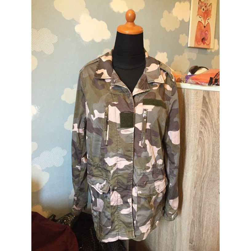 Preloved - H&M Parka Army Pink Green Jacket