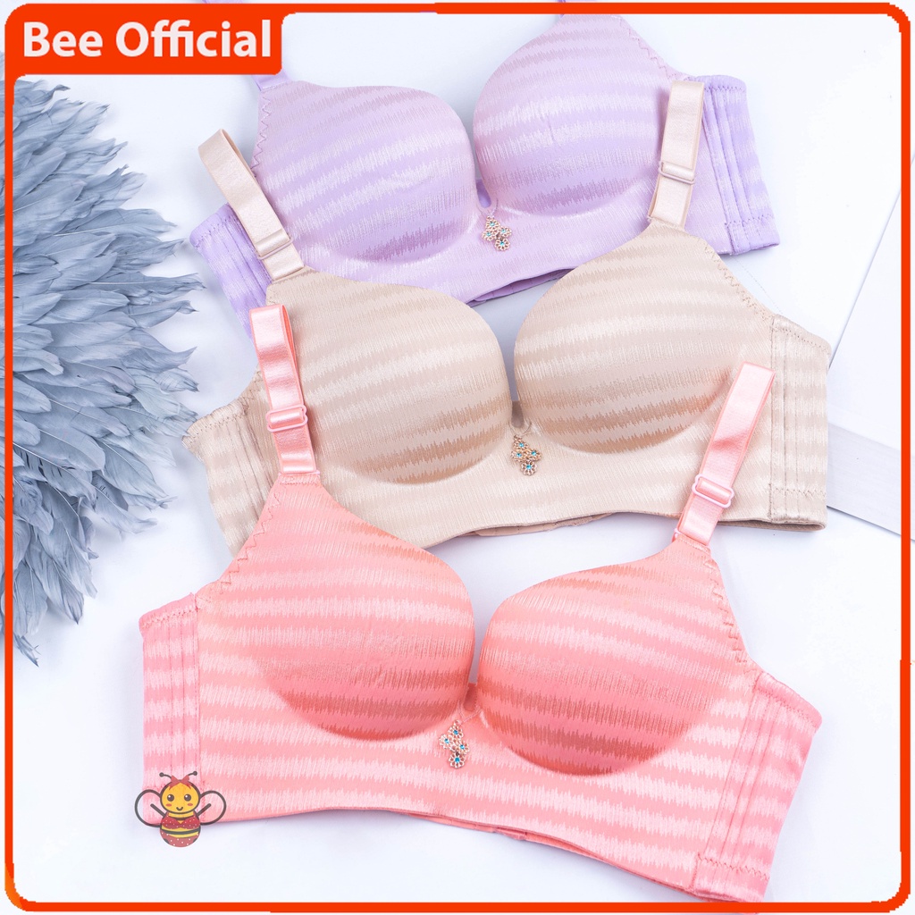 BEE - Bra Bh Wanita Push Up Tanpa Kawat Pakaian Dalam Wanita 6608