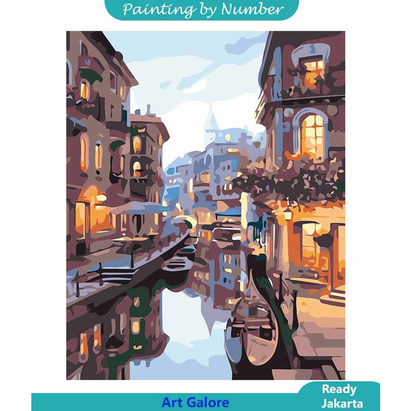 

DIY Painting Paint By Numbers Canvas Lukis Venice 40*50cm (No Frame)