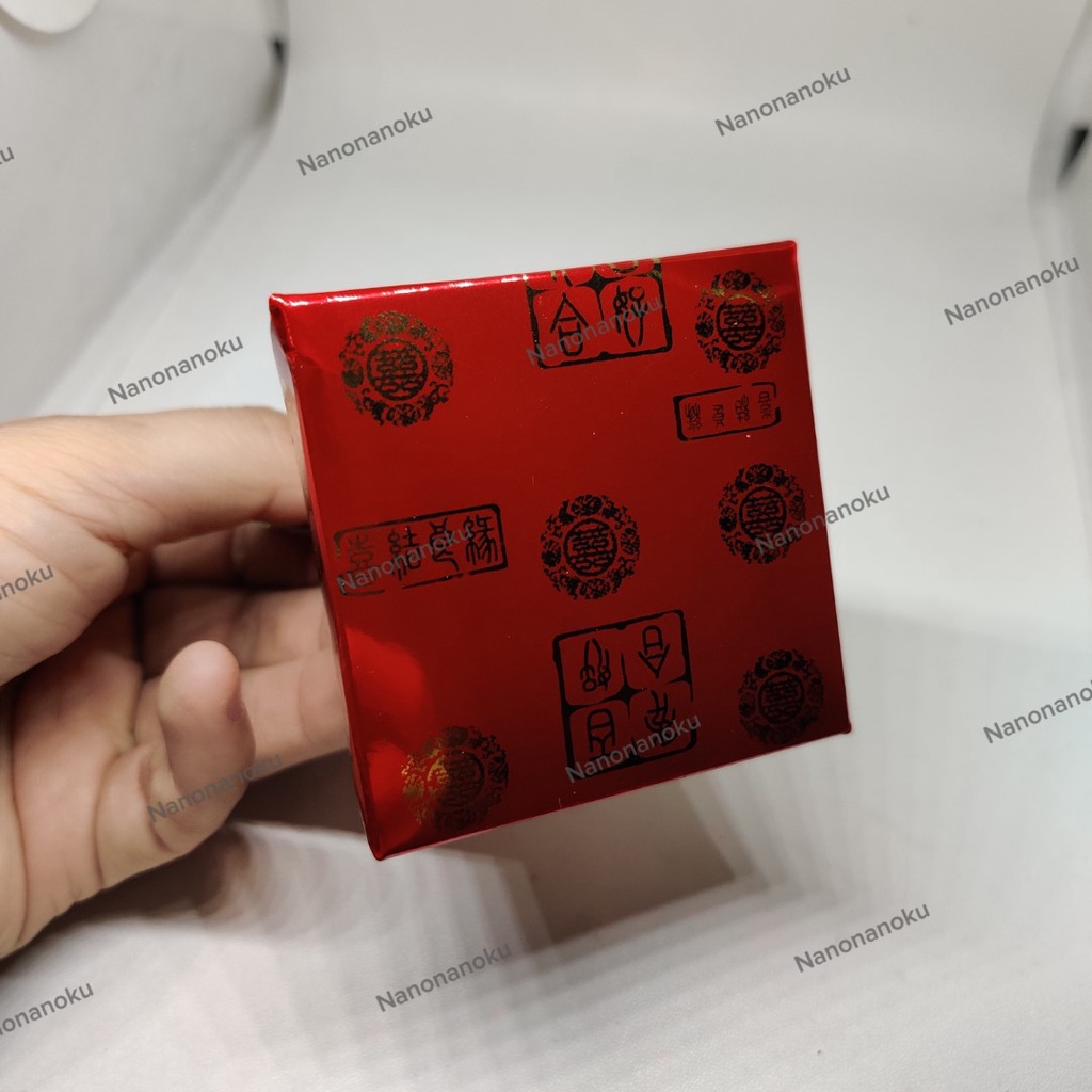 Kotak Permen Shuang Xi Segitiga MERAH Tempat Souvenir Mini