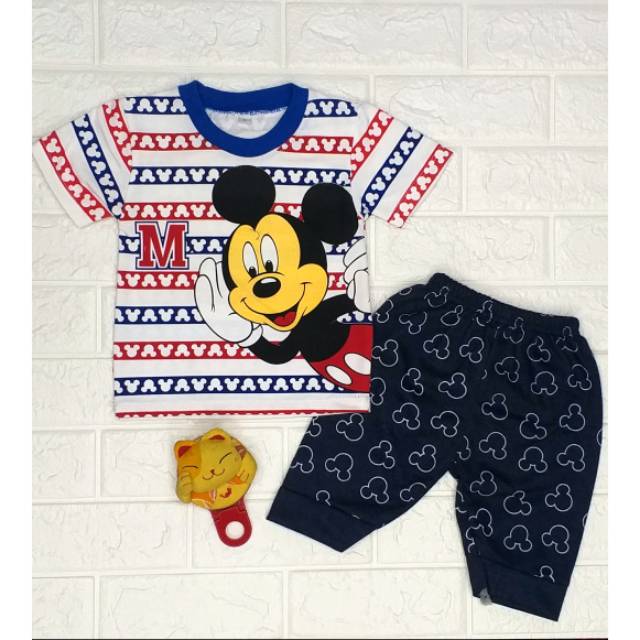 SETELAN ANAK  LAKI LAKI BERGAMBAR MICKEY  MOUSE  6 24BLN 