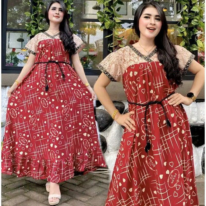 DASTER ARAB RENDA - DASTER CHANEL BAHAN RAYON - DASTER LONGDRESS MURAH