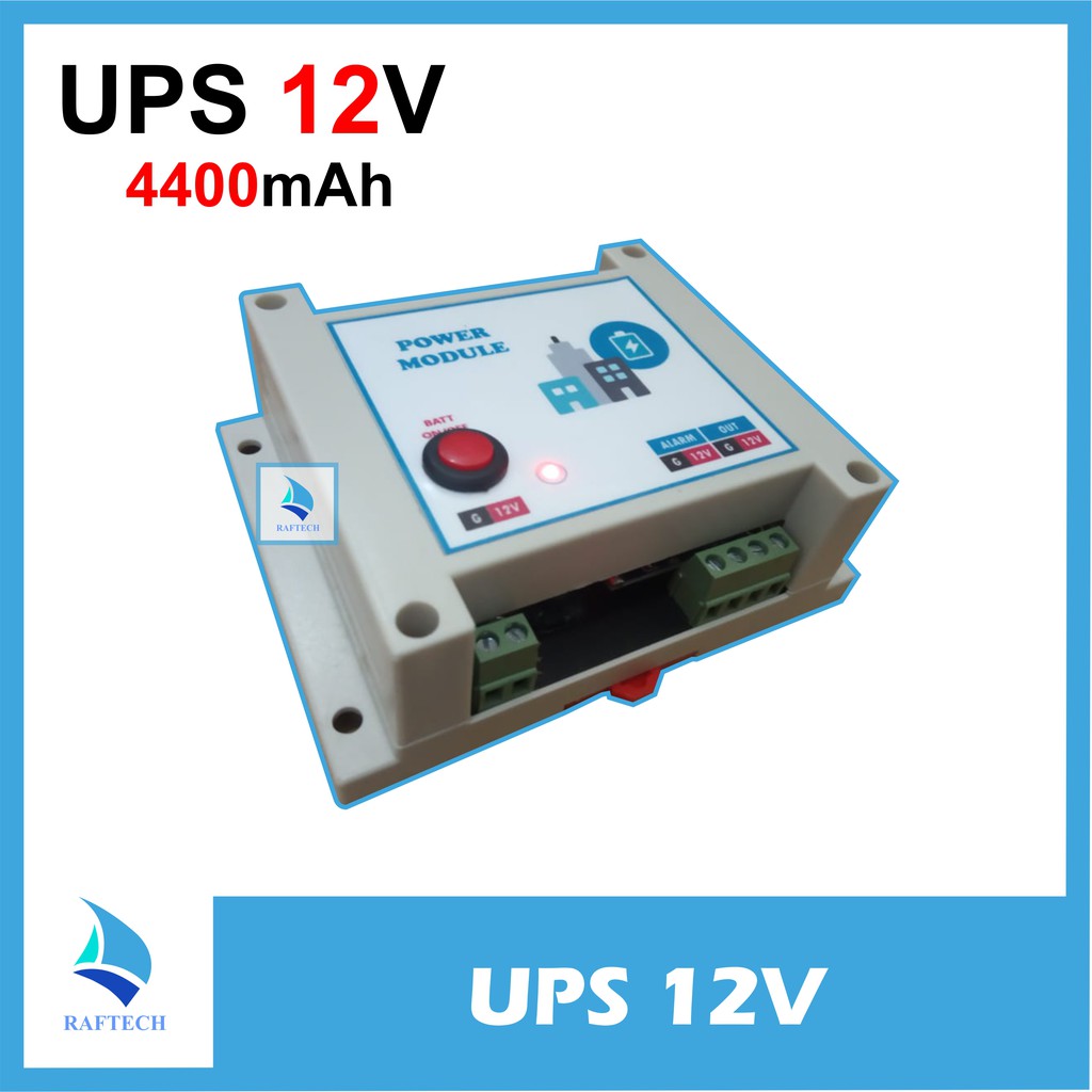 Smart UPS 12V 2A 4400mAh + Box Enclosure Din rail PLC