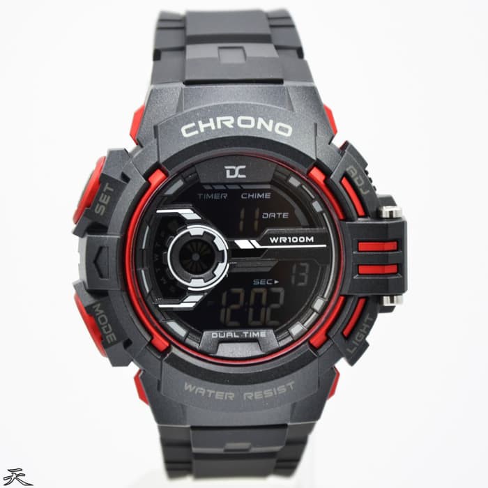 JAM TANGAN DIGITEC COLLECTION DC 5011 DIGITAL ORI ANTI AIR BLACK (RED)