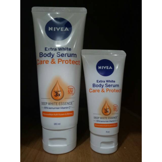 Nivea Extra White Body Serum Care &amp; Protect 180ml/70ml.