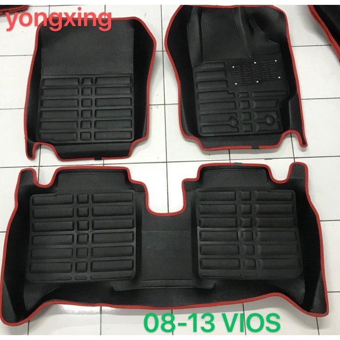 HIGH Karpet Mobil 5D Premium Toyota 08-13 vios 14-19 vios - Red, vios 08-13 - Red, vios 08-13