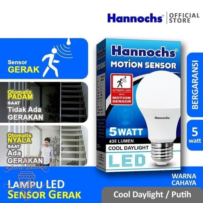 Lampu Sensor Gerak Hannochs Motion Sensor 5w 9w 13w ANTI-PENCURI !!