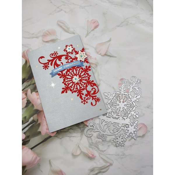 Zzz Cetakan Stensil Cutting Dies Motif Snowflake Natal Bahan Metal Untuk Scrapbook / Craft DIY / Dekor