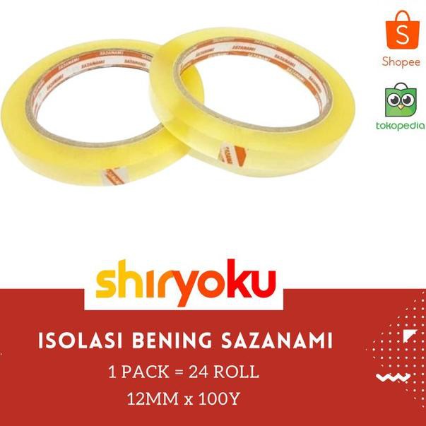 

Isolasi Bening 12MM X 100Y sazanami 1/2 Inch lakban bening selotip - 1 PACK 24 ROLL ...