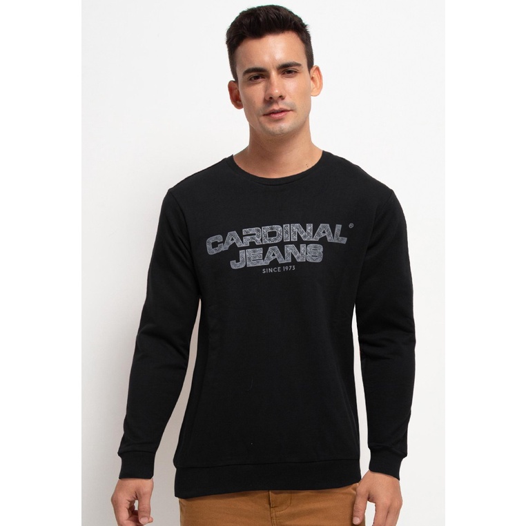 JAKET SWEATER CASUAL PRIA CARDINAL ORIGINAL TERBARU HITAM CA08