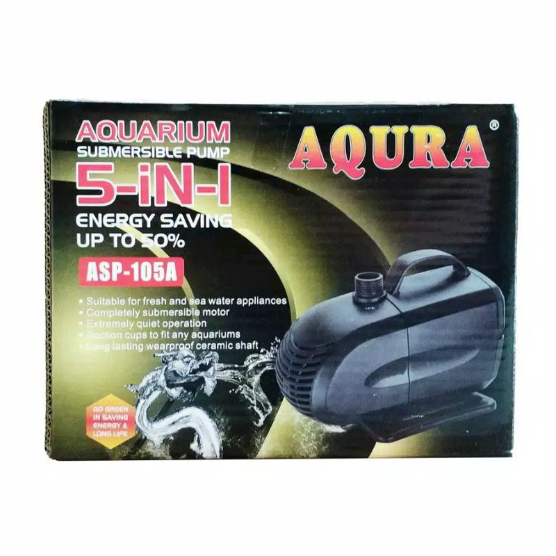 Pompa Air Celup Kolam Ikan Aquarium Aquascape Akuarium AQURA ASP 105A 45 Watt 3 Meter 3500 Liter