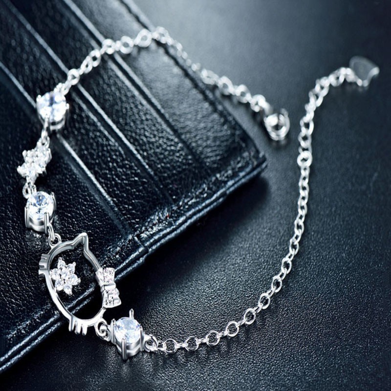 Gelang Perak Asli / Bracelet S925 / Sterling Silver /Wanita Korea Unik bracelet / Charm Gelang pria & Wanita / Gelang Couple / Gelang TitaniumA6-F