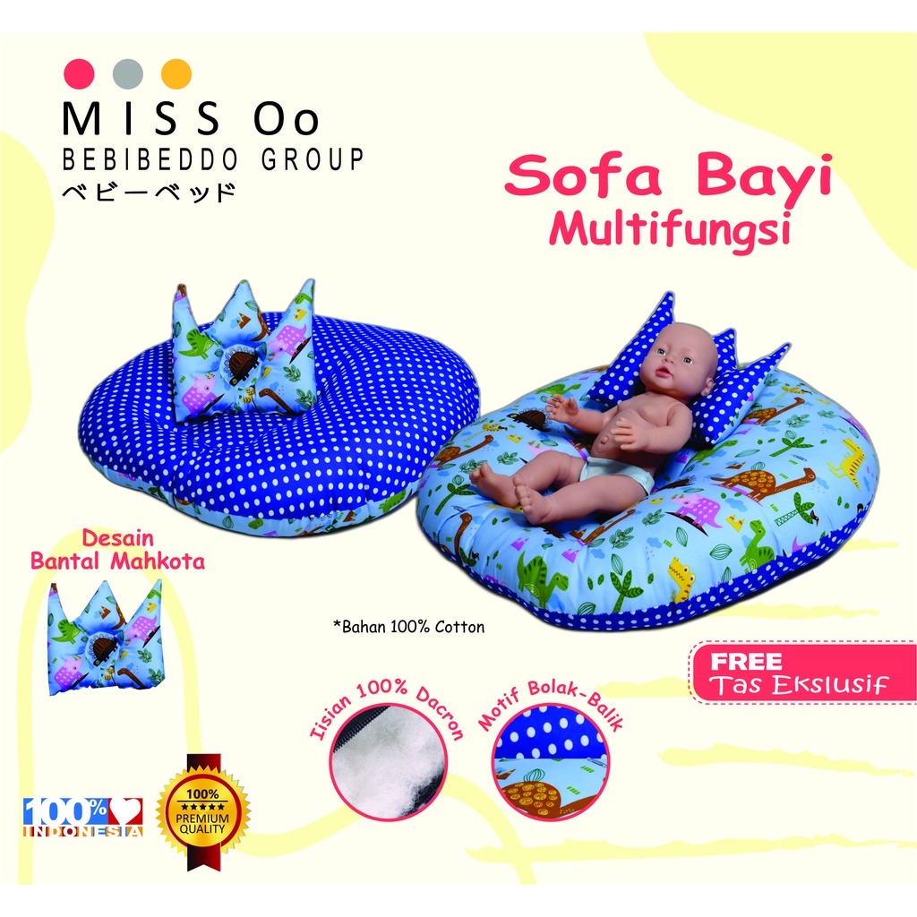 Sofa bayi / baby launger FREE bantal mahkota bayi dan tas