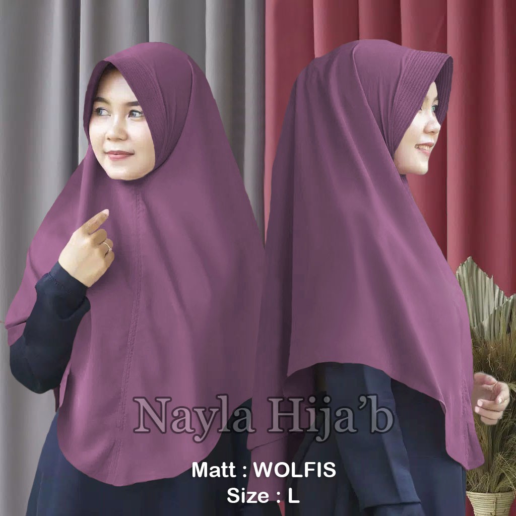 PROMO Bergo Wolfis L Jilbab Simpel Pet Antem Wolfis Kerudung Bergo Murah Nayla Hijab