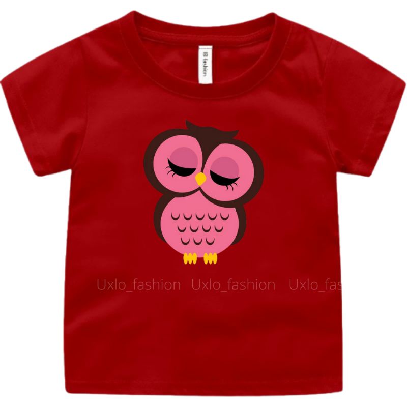 Baju Kaos Anak Perempuan Murah Motif Owls Sablon Digital Umur 2 3 4 5 6 7 8 9 Tahun Uxlo Fashion