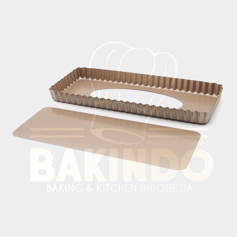 Kingsbakeware  Tart Pan Loyang Kue / Loyang Pie Persegi Bongkar Pasang Persegi Anti Lengket