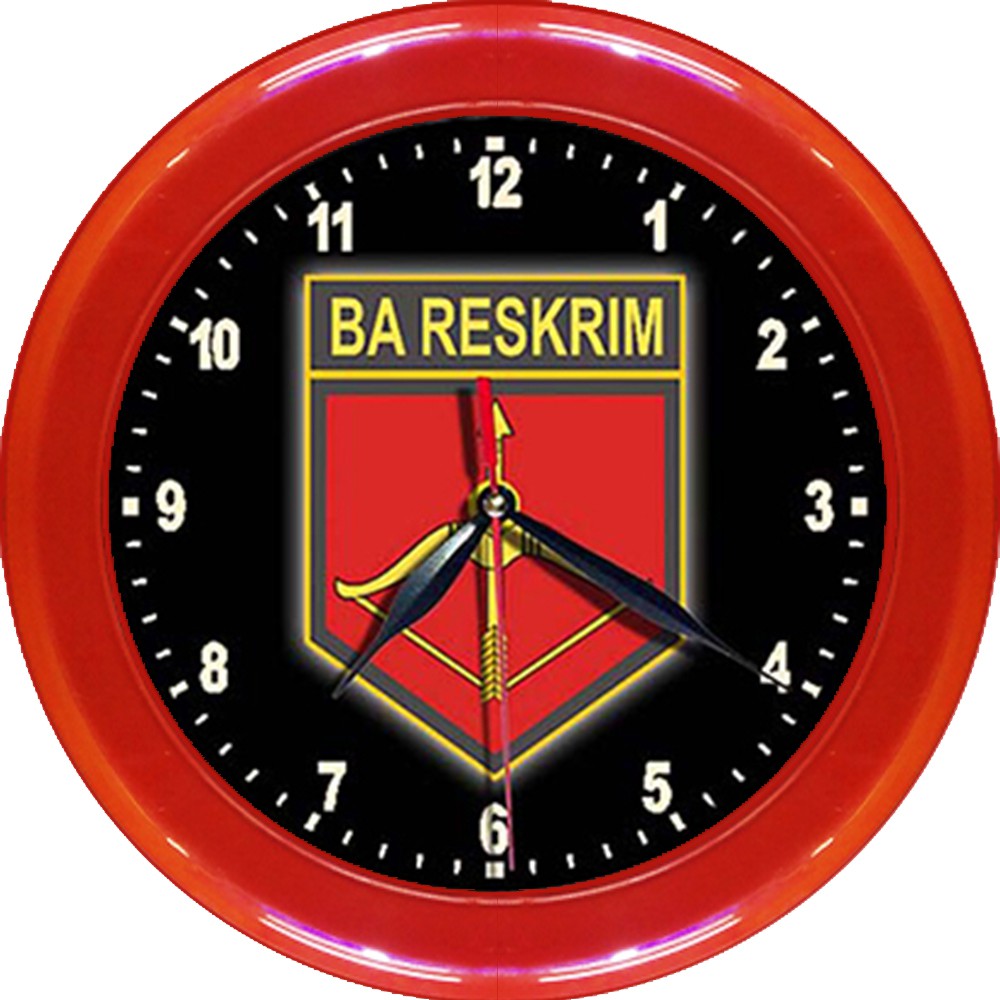 JAM DINDING LOGO BARESKRIM   (DIAMETER 30CM)