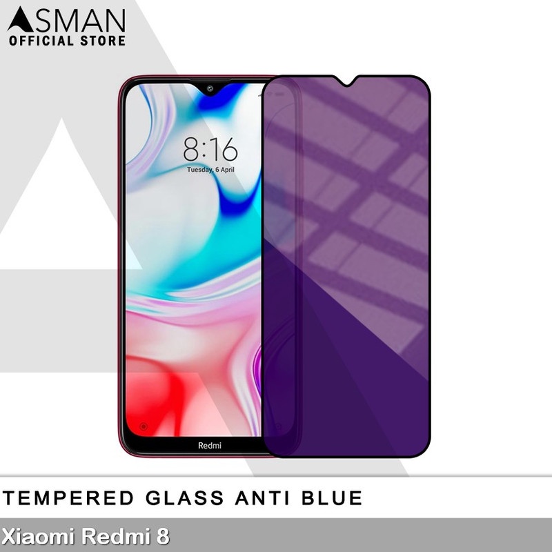 Tempered Glass Blue Light Full Lem Xiaomi Redmi 8 Anti Radiasi Screen Protector