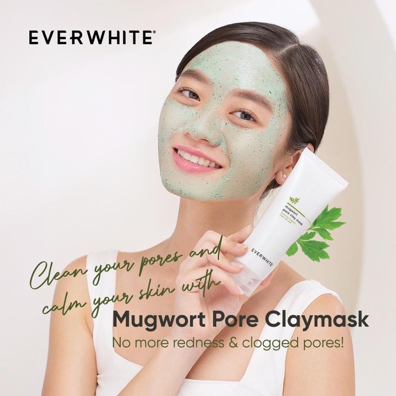 EVERWHITE Mugwort Pore Clay Mask Indonesia / Facial Wash Toner Essence Serum Eye Cream Masker Soap