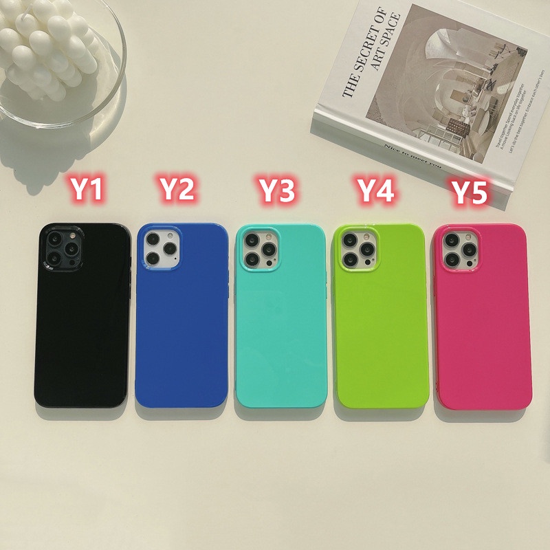 Soft Case Bahan Silikon Tpu Jelly Fluorescent Untuk Iphone 7 8 Plus 11 12 Pro Max Se 2020 X Xr Xs Max