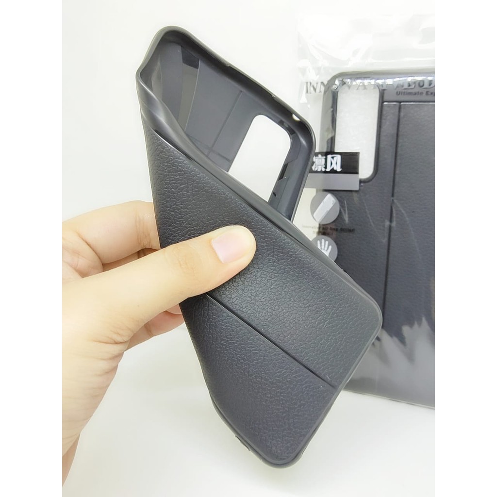 AutoFokus Vivo Y51 2020 6.58 inchi Leather Soft Case AUTOFOCUS Motif Kulit Jeruk