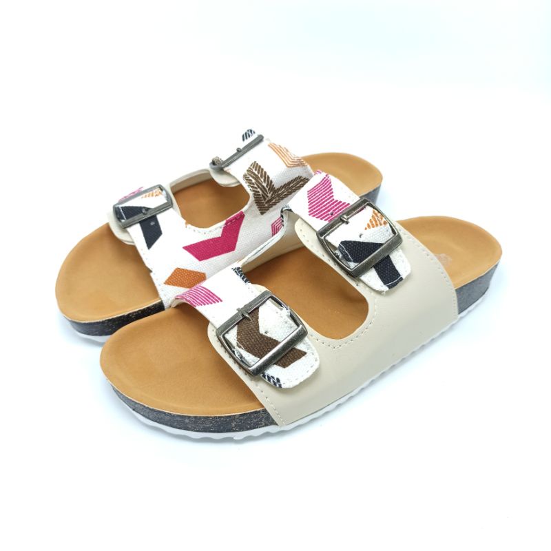 Sandal Wanita Casual Sendal Selop Puyuh Birken Model Ban Dua Motif Andis AF15