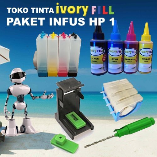 Paket lengkap infus  printer HP tinta refill tabung dumper 