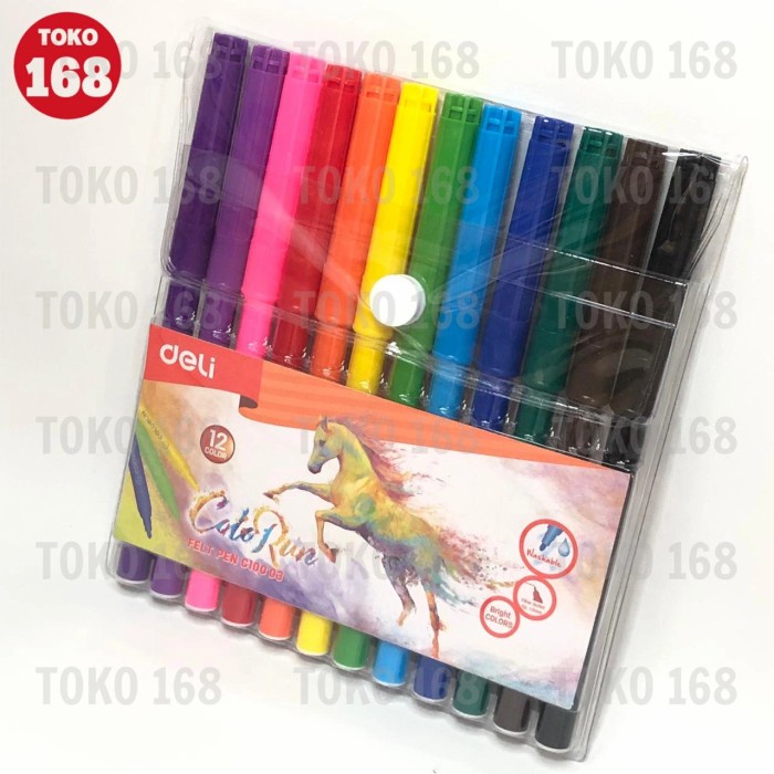 

DELI Felt Pen 12 Colors / Spidol Warna 12 Warna C10003 (SET)