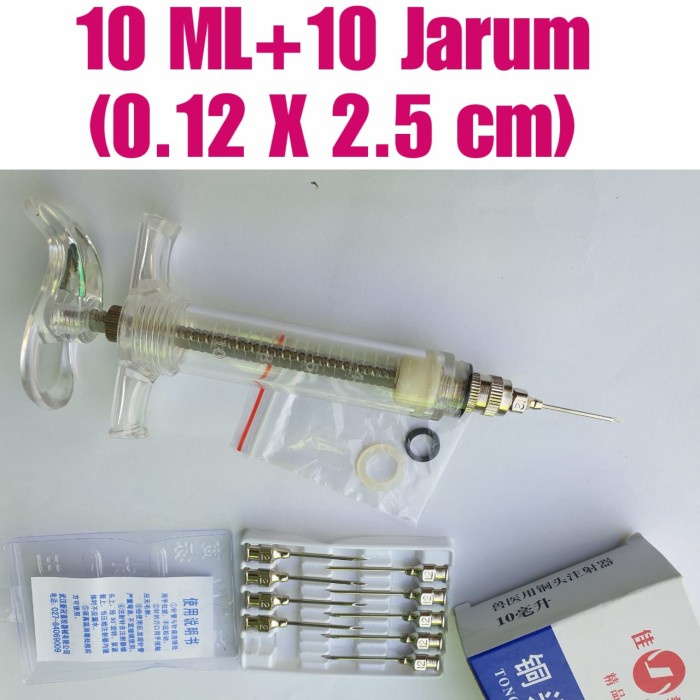suntikan kambing 10ml cc jarum suntik 12G alat suntik sapi domba babi