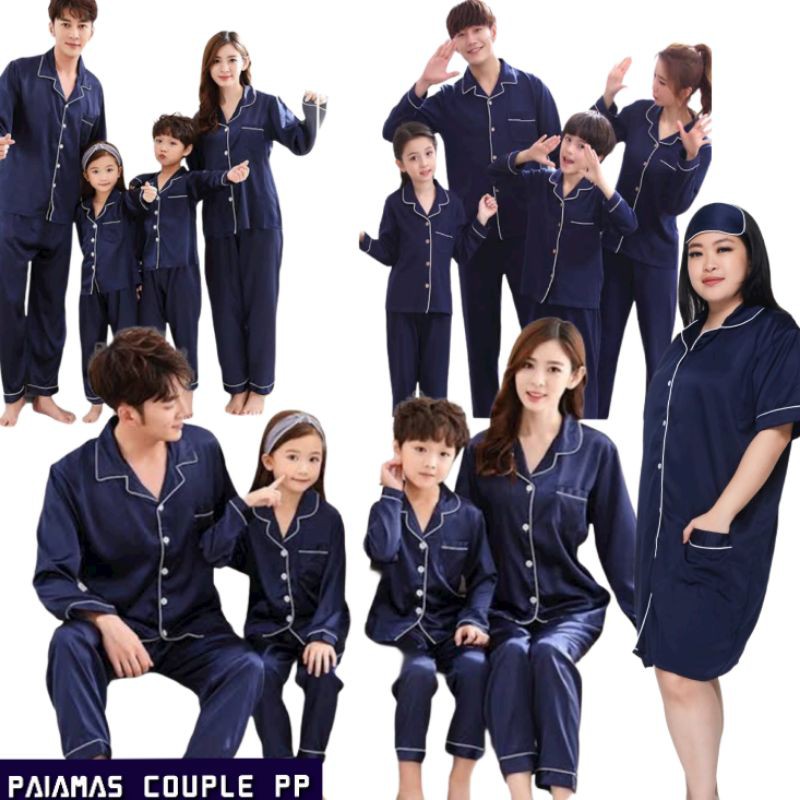 PIYAMA COUPLE SATIN POLOS NEVI LENGAN PANJANG