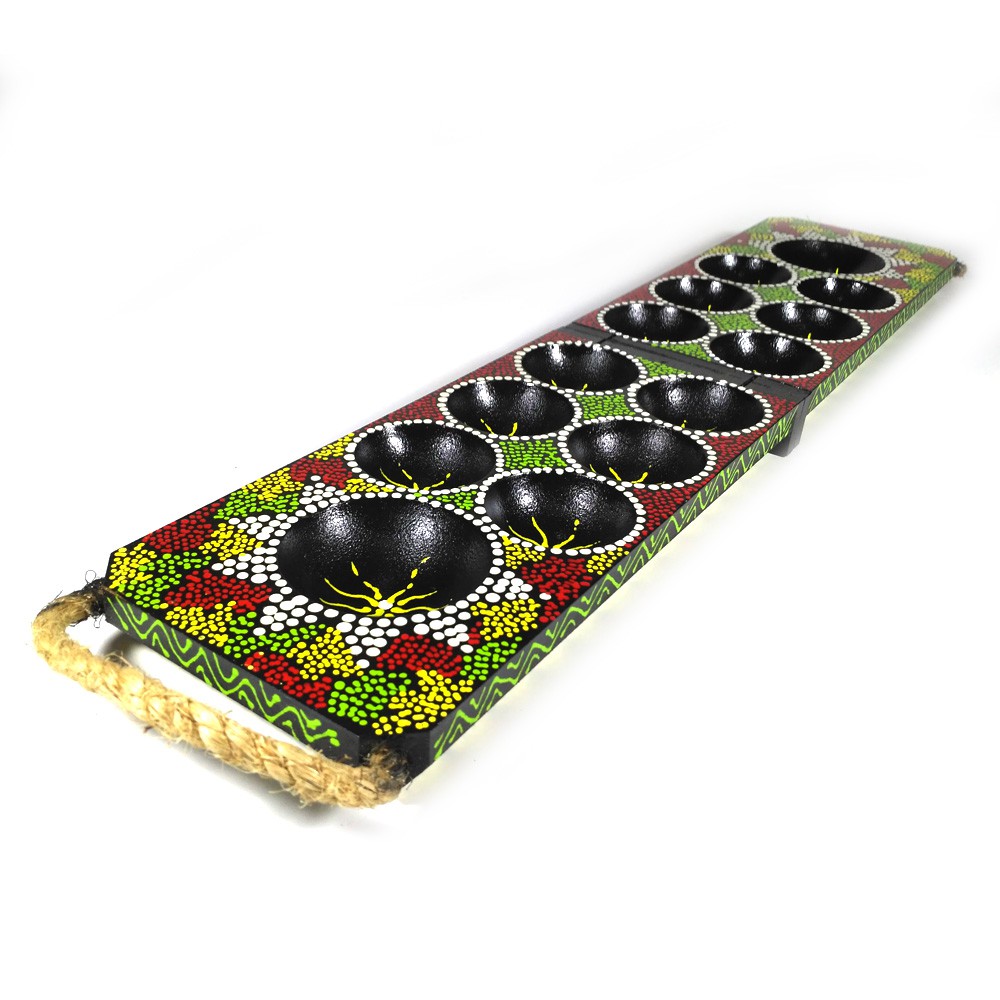 Congklak Dakon Lipat Kayu Painting + Biji Kerang