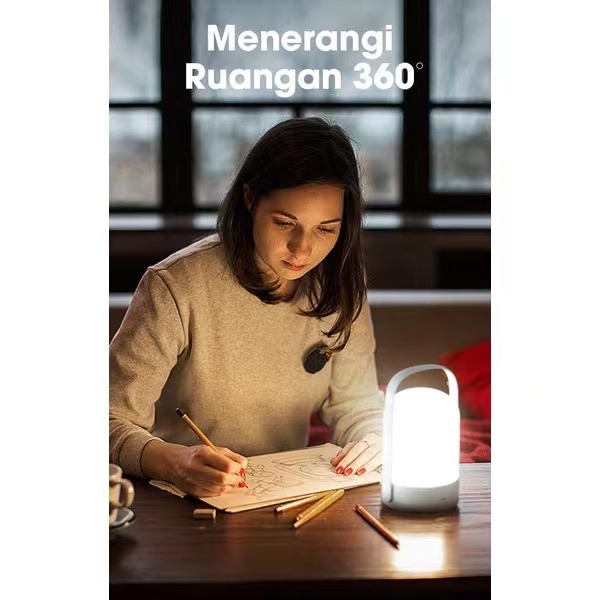 Samono Lampu Gantung Portabel Terang 360° Lampu Senter Tahan 50 Jam Chargeable SW-RLW08 Putih