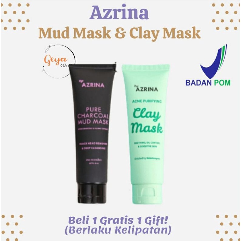 MFI - AZRINA BEAUTY CHARCOAL PURE CHARCOAL MUD MASK /AC NE CLAY MASK 50ml