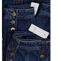 Minioutlet Loft skirts woman rok a-line side buttons denim skirt jeans rok mini