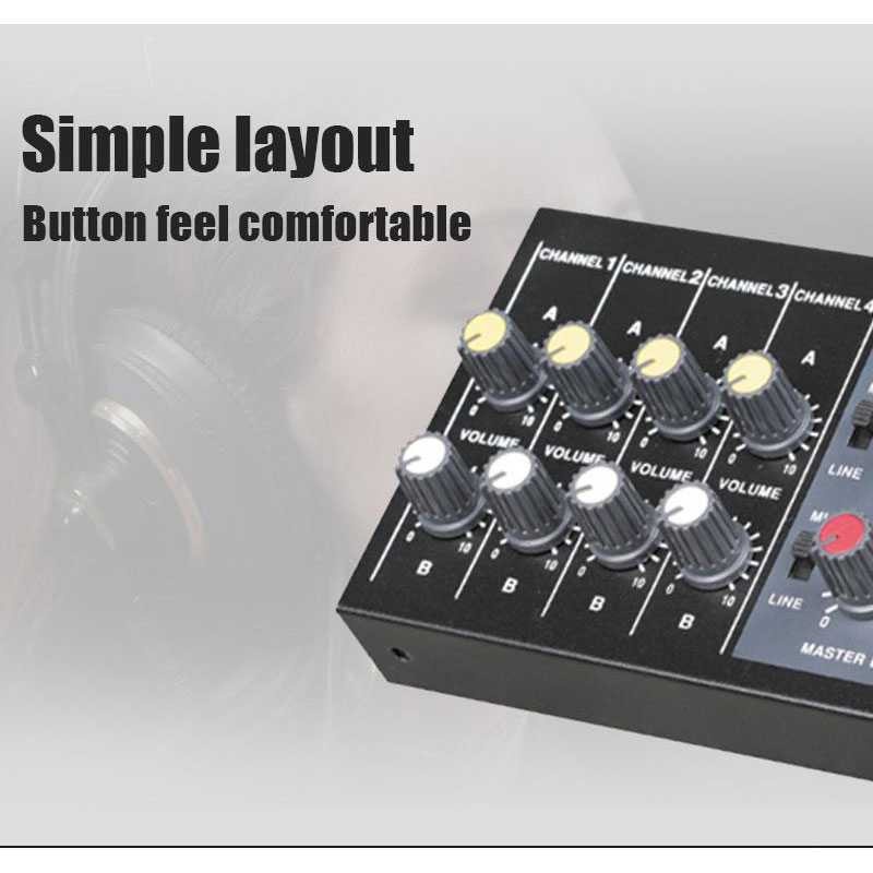 Mixer Audio Mixing Console Karaoke Podcast Portable 8 Channel Mic