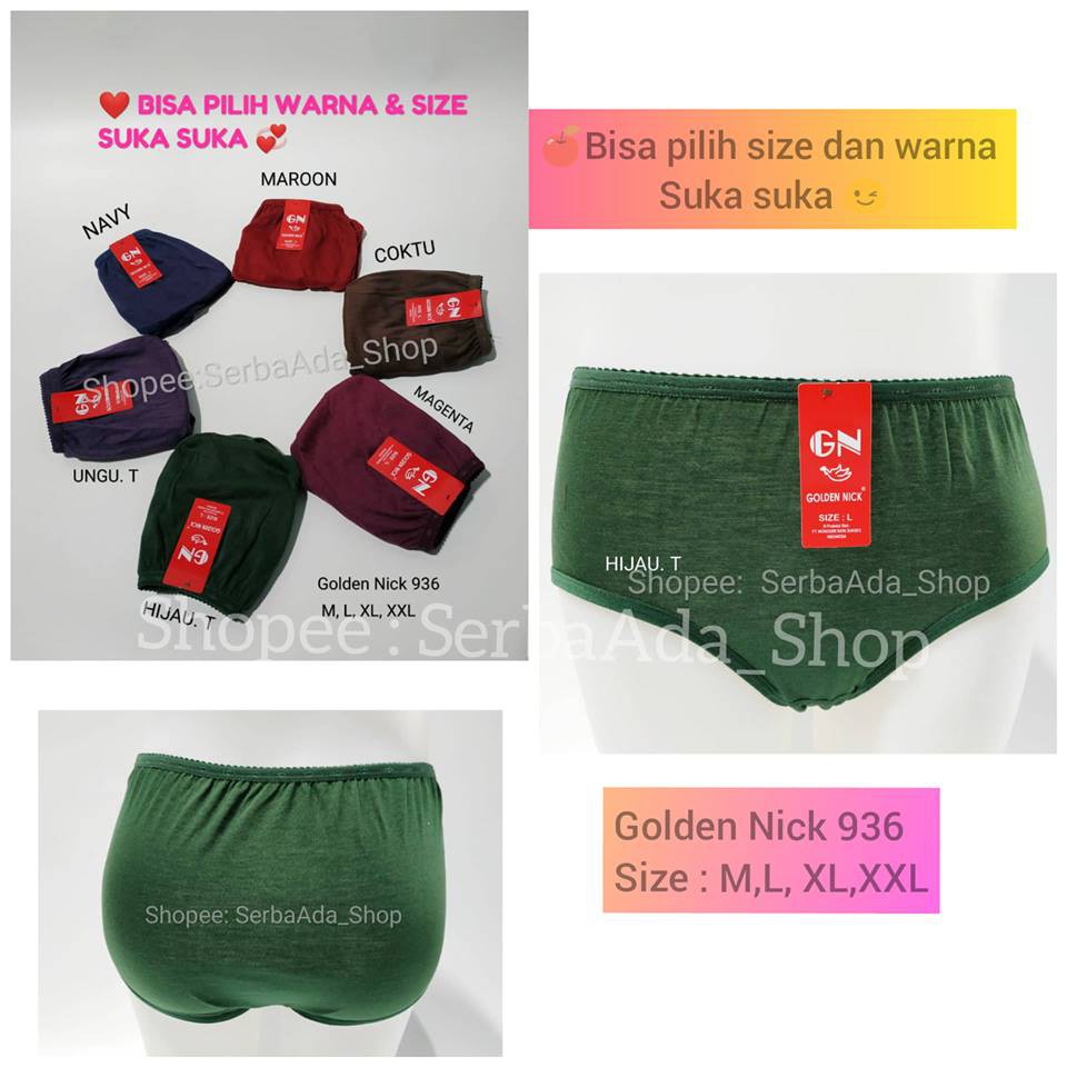 Celana Dalam Wanita Murah Golden Nick kode  936/939 Size M - XXL CD