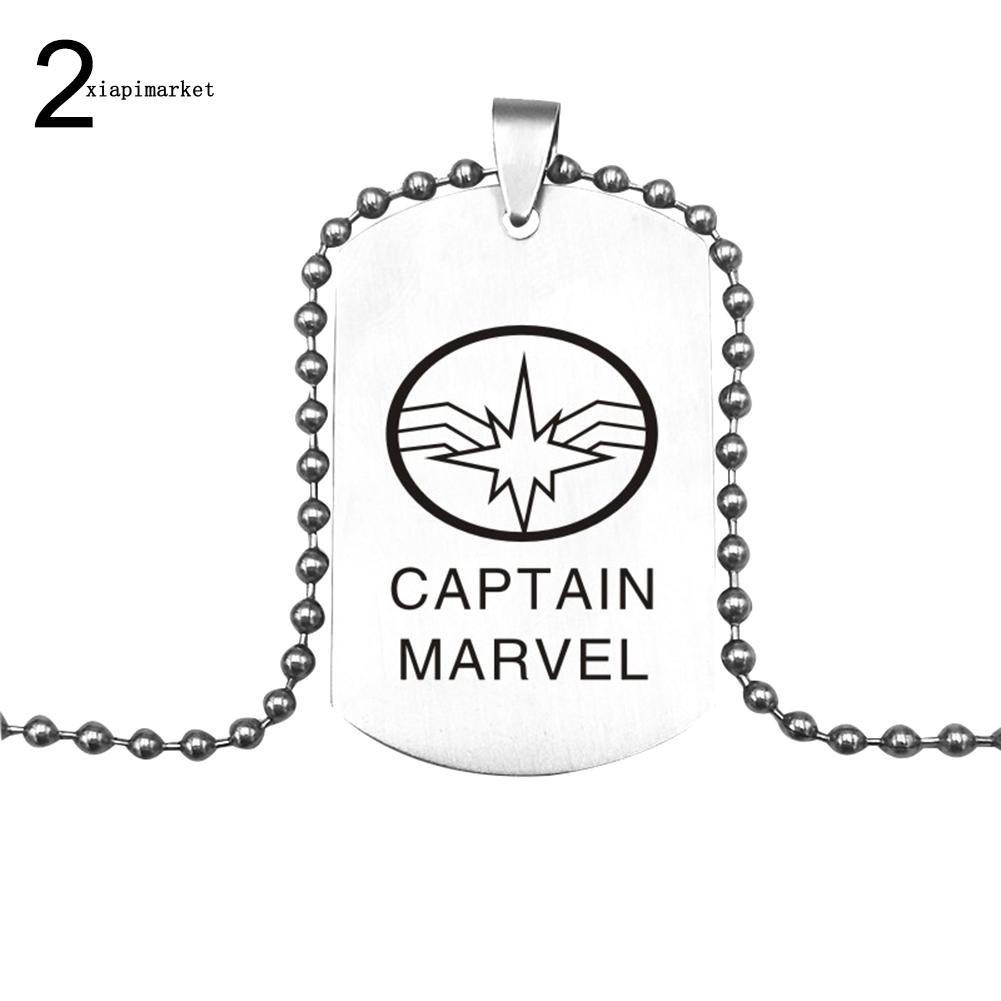 Xiapimarket Avengers Comic Captain Marvel Letter Dog Tag Pendant - 3d printed roblox logo keychain